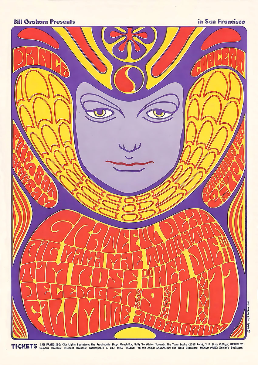 Grateful Dead Fillmore Concert Poster Canvas Print & Poster Wall Art - AI PRINT LAB
